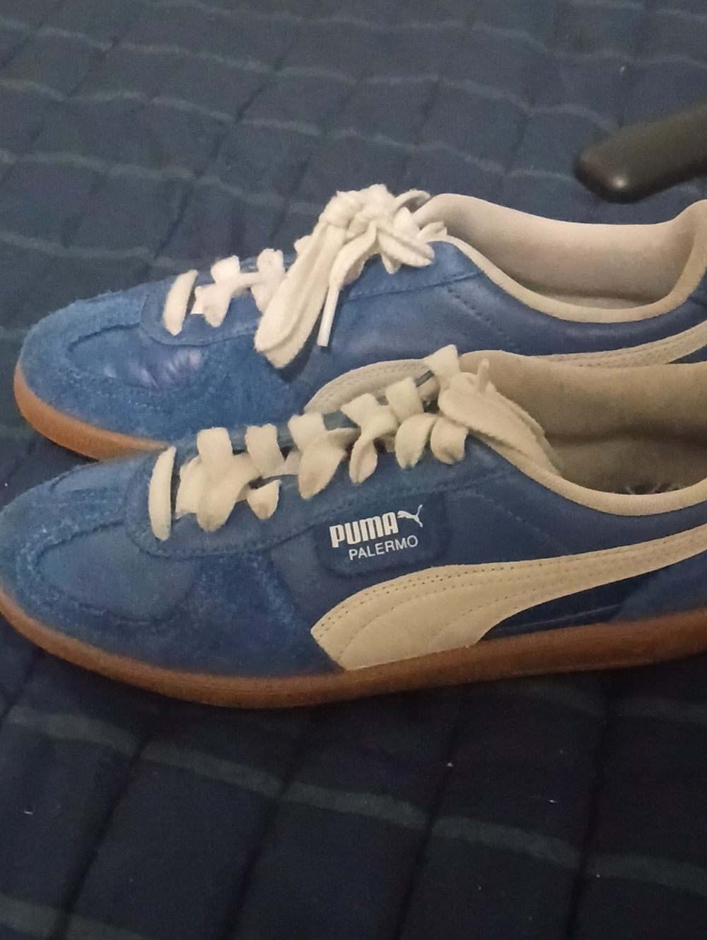 Puma Palermo Suede Sneakers in Blue and White